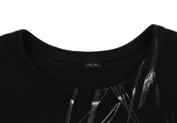 ワイズY's ドローイングプリントTシャツ 黒2 K-150142_003