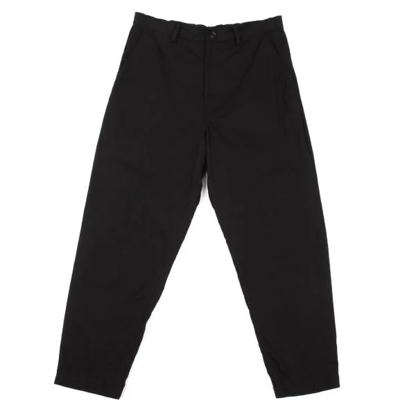 Y's Cotton Cut Off Straight Pants Black 2 K-150149_001