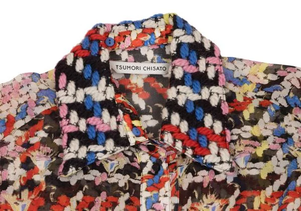 TSUMORI CHISATO Colorful Printed Sheer Shirt Dress K-150157_004