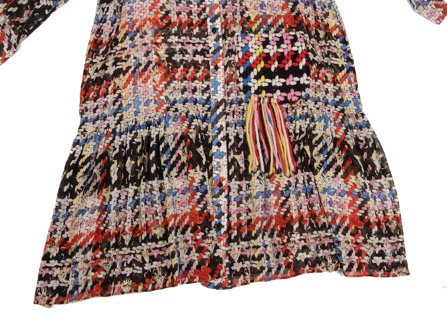ツモリチサトTSUMORI CHISATO ニット使いカラフルプリントシアー