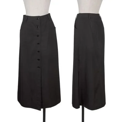 agnes b. LOLITA Wool Blend Front Button Long Skirt