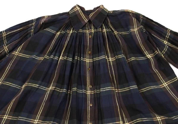 Vivienne Westwood チェックギャザーロングシャツ Vivienne Westwood チェックギャザーロングシャツクラシック