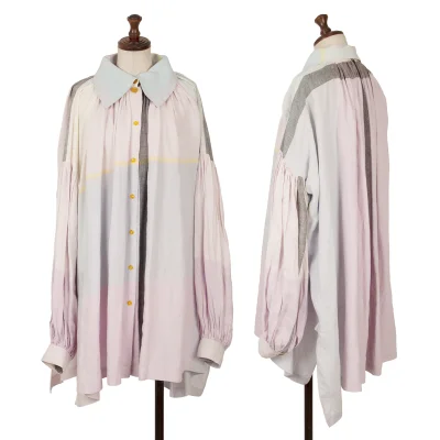 ヴィヴィアンウエストウッドVivienne Westwood マルチカラーギャザーデザイン変形シャツ