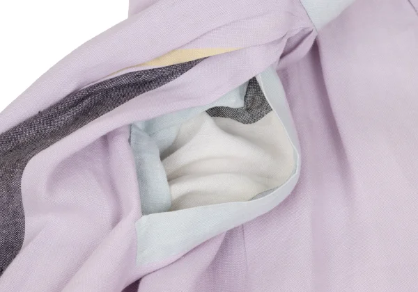 ヴィヴィアンウエストウッドVivienne Westwood マルチカラーリネンワイドパンツ ライトピンク水色他8 K-150193_005