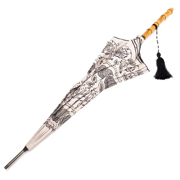 Vivienne Westwood モカ 日傘 新品同様 ヴィヴィアンウエストウッドVivienne Westwood フラワー刺繍日傘
