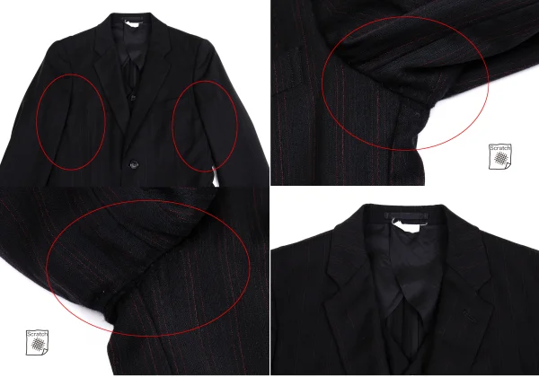 COMME des GARCONS HOMME PLUS Vest Layered Striped Jacket K-150215_003
