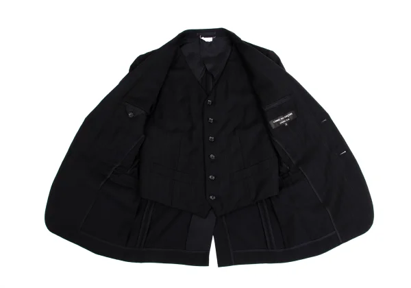 COMME des GARCONS HOMME PLUS Vest Layered Striped Jacket K-150215_012