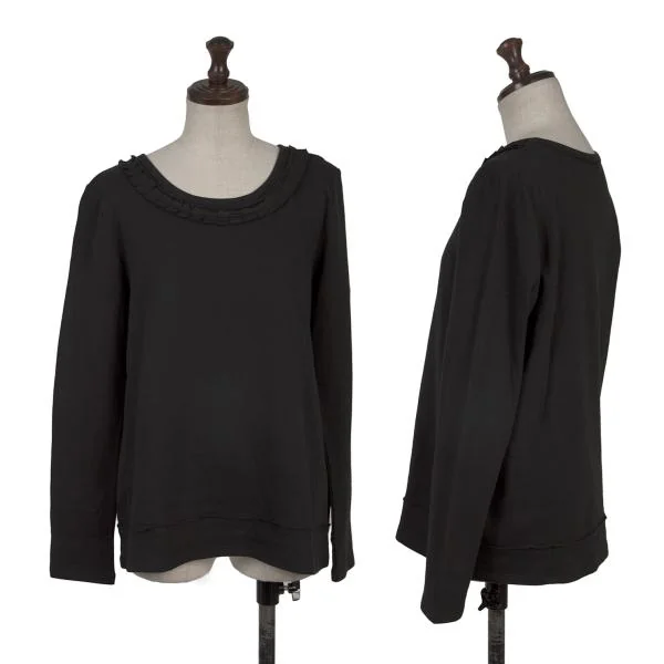 sunao kuwahara Cotton Neck Tape Patch Long Sleeve T-shirt Black M K-150245_001