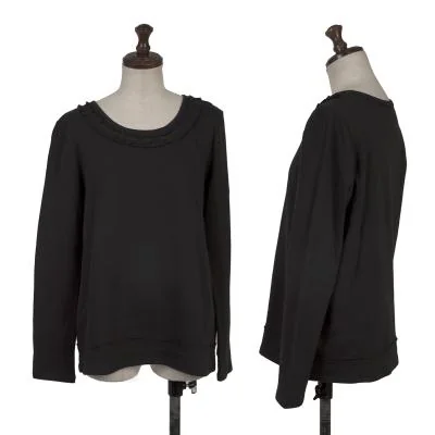 sunao kuwahara Cotton Neck Tape Patch Long Sleeve T-shirt