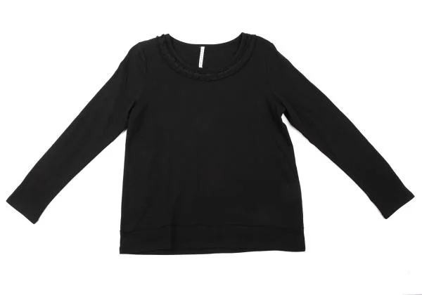 sunao kuwahara Cotton Neck Tape Patch Long Sleeve T-shirt K-150245_002