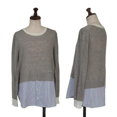 sunao kuwahara Alpaca Blend Stripe Switching Knit