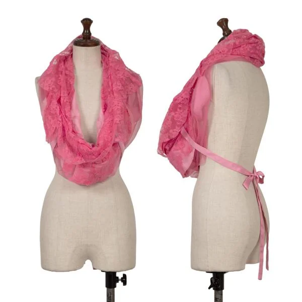 COMME des GARCONS Nylon Layered Snood Pink  K-150314_001