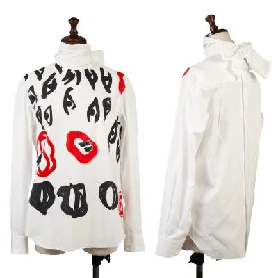 COMME des GARCONS Eye Printed Stole Neck Blouse
