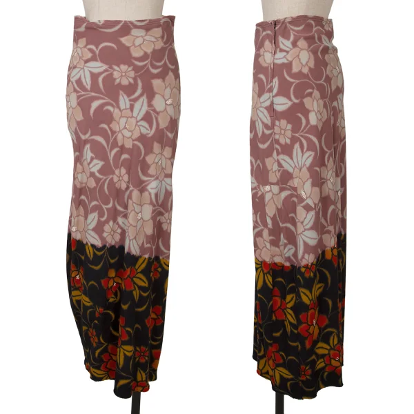 COMME des GARCONS Bleach Floral Printed Skirt Pink M K-150322_001