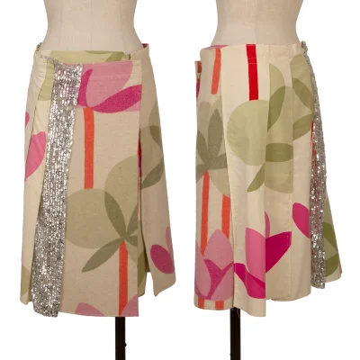 MARNI Sequins Floral Printed sequins Wrap Skirt