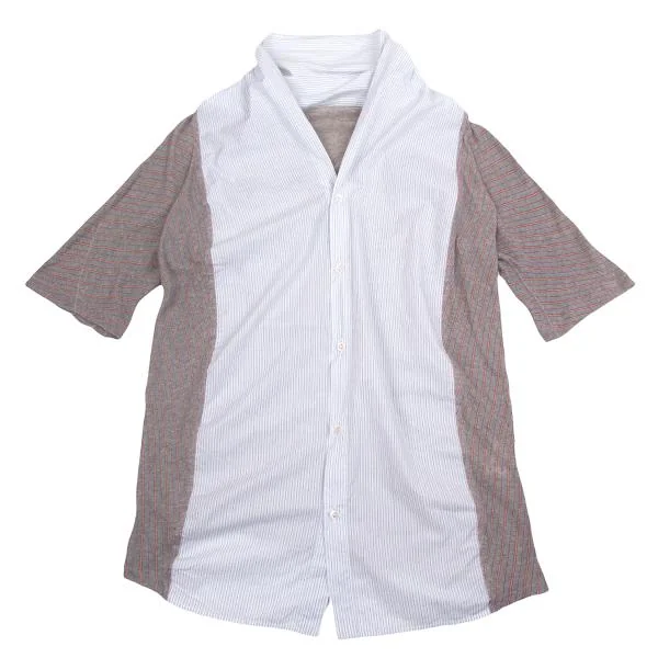 Y's Stripe Shirt Switching Knit Blouse K-150352_002
