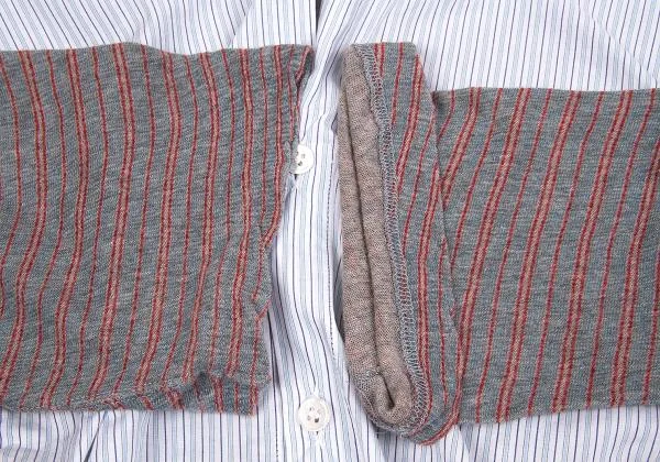 Y's Stripe Shirt Switching Knit Blouse K-150352_008