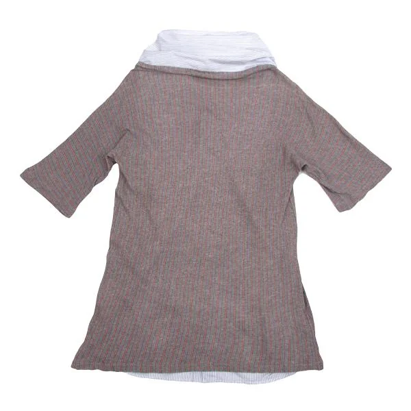 Y's Stripe Shirt Switching Knit Blouse K-150352_013