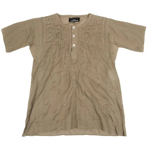 tricot COMME des GARCONS Embroidery Design Dyed Henley Neck Top K-150374_002