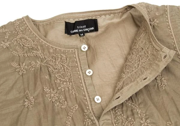 tricot COMME des GARCONS Embroidery Design Dyed Henley Neck Top K-150374_005