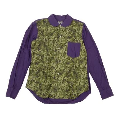 BLACK COMME des GARCONS Camouflage Switching Cotton Shirt