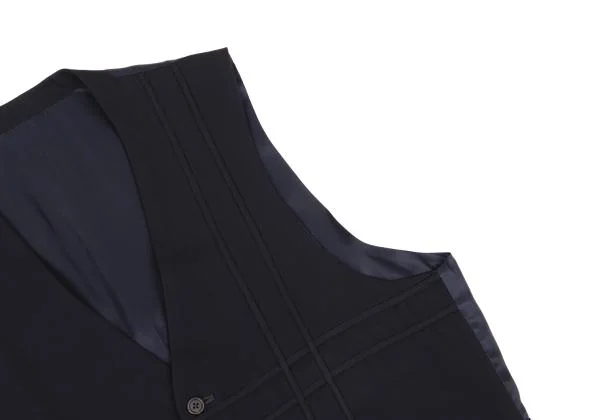 Y's for men Wool Lattice Piping Vest K-150416_003
