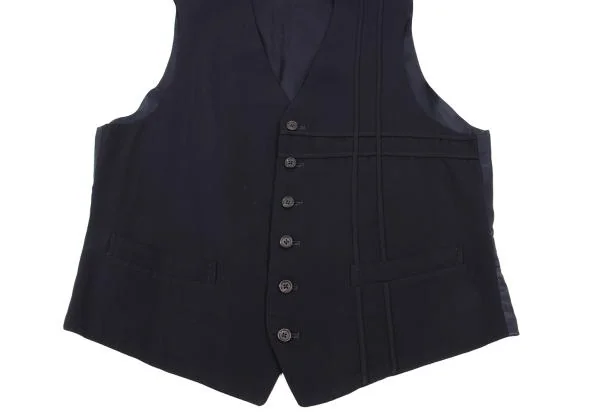 Y's for men Wool Lattice Piping Vest K-150416_004