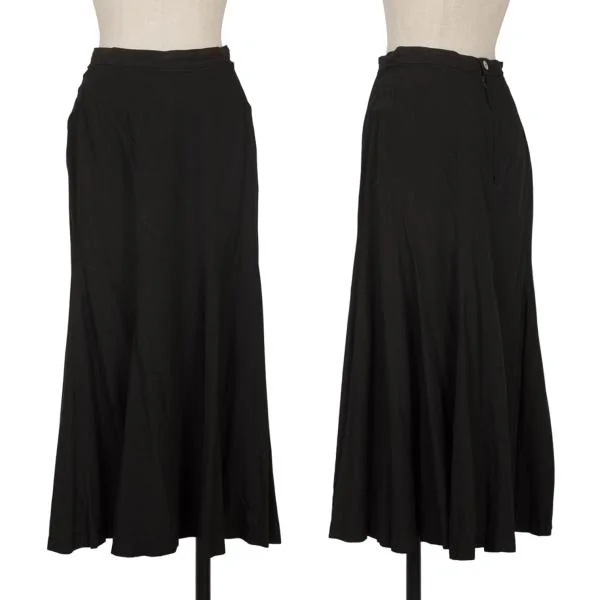 tricot COMME des GARCONS Rayon Silk Switching Flare Skirt Black M K-150422_001