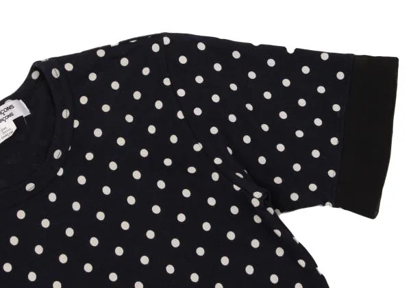 コムコム コムデギャルソンCOMME des GARCONS ドットデザイン袖切替カットソー 白M 【レディース】 コムコム コムデギャルソンCOMME des GARCONS カフ切替ドットT