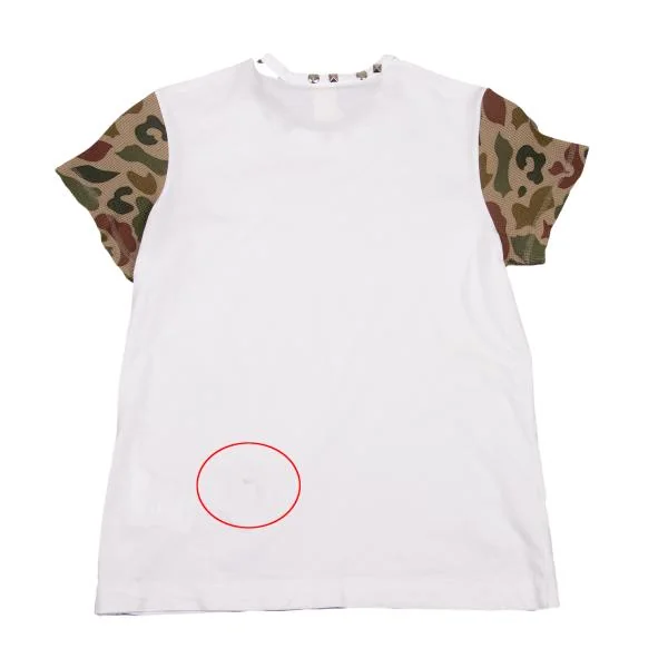 tao COMME des GARCONS Studded Neck Camo Switching Sleeve T-shirt K-150476_012