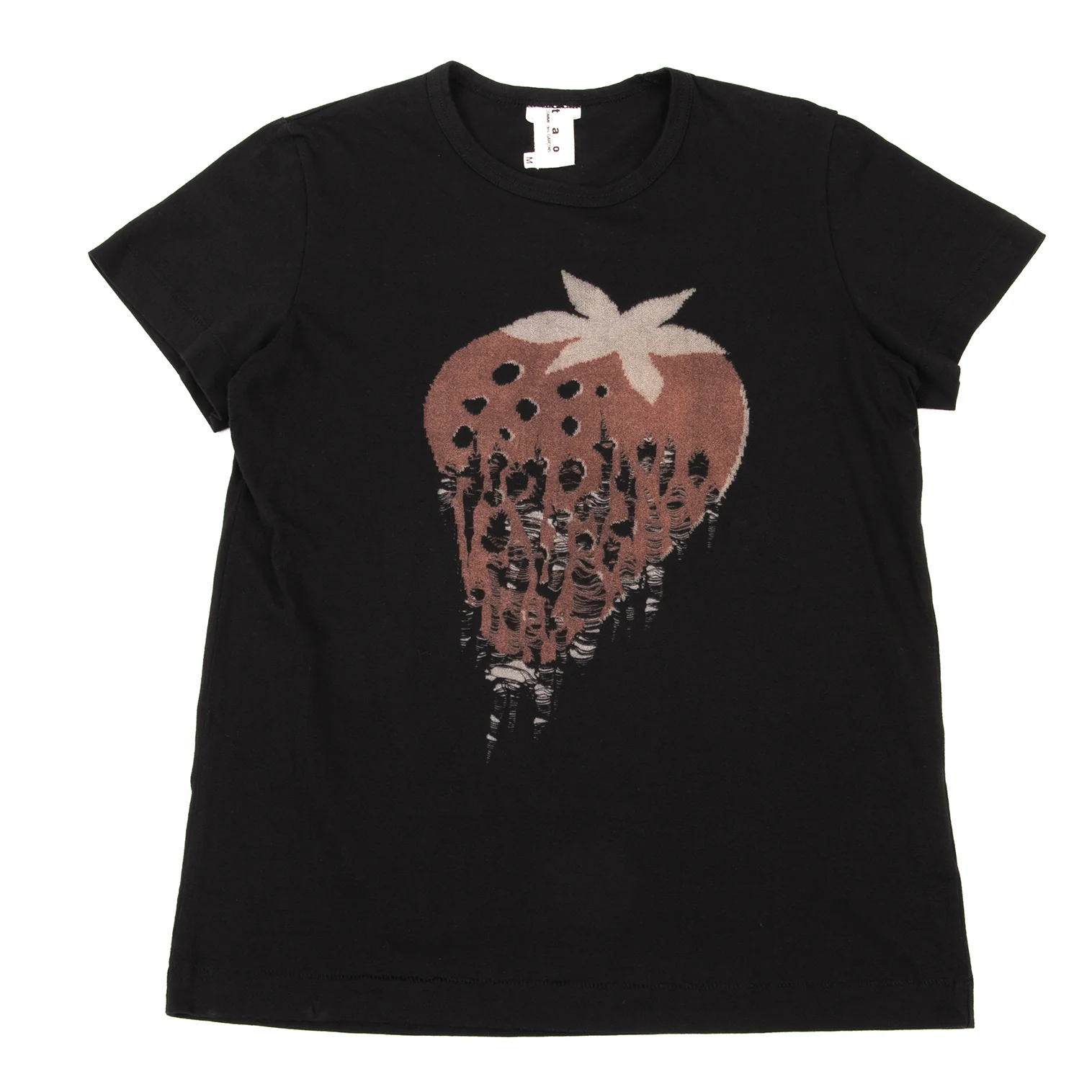 希少✨タオコムデギャルソン Tシャツ いちご 半袖AD2009 栗原たお 黒 タオ コムデギャルソンtao COMME des GARCONS バック柄