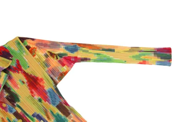PLEATS PLEASE Colorful Mosaic Printed Pleats Long Shirt K-150523_006
