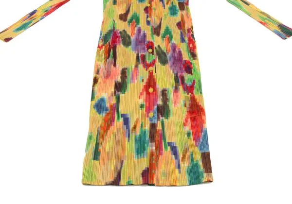 PLEATS PLEASE Colorful Mosaic Printed Pleats Long Shirt K-150523_008