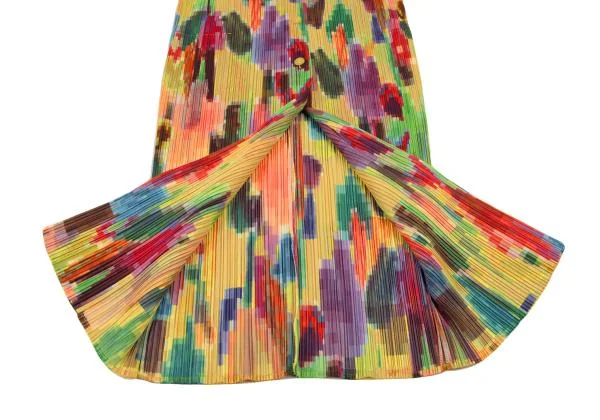 PLEATS PLEASE Colorful Mosaic Printed Pleats Long Shirt K-150523_010
