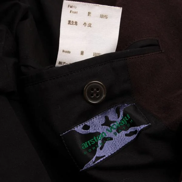 アーストンボラージュ arrston volaju KOHSHIN SATOH エナメルパイピング切替ジップアップジャケット 焦げ茶黒M K-150607_019
