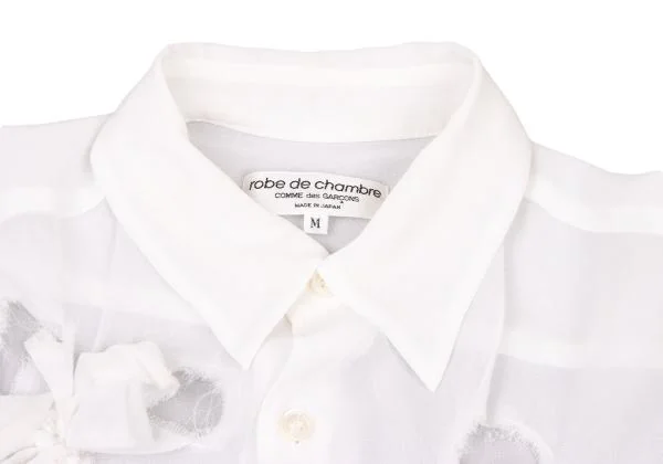 robe de chambre コムデギャルソン 丸襟 フリルレースタック 白 ローブドシャンブル コムデギャルソンrobe de chambre COMME des