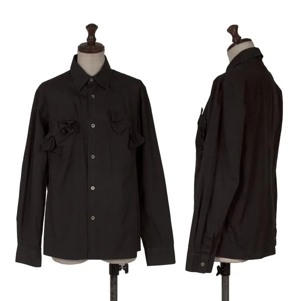 JUNYA WATANABE COMME des GARCONS Front Ribbon Design Shirt Black M K-150652_001
