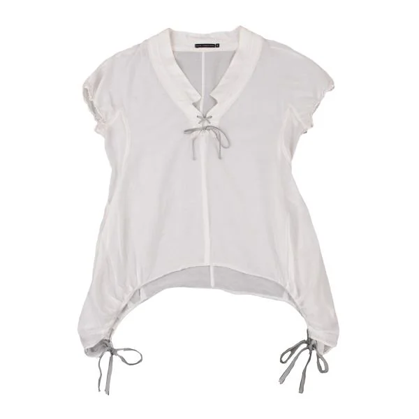 MARITHE + FRANCOIS GIRBAUD Cotton Silk Lace Up Blouse K-150673_002