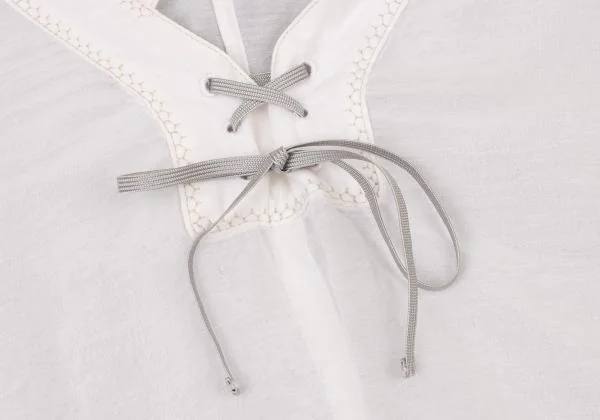 MARITHE + FRANCOIS GIRBAUD Cotton Silk Lace Up Blouse K-150673_007