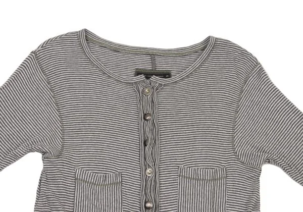 MARITHE + FRANCOIS GIRBAUD Hem Cut Off Design 3/4 Sleeve Stripe Top K-150675_003