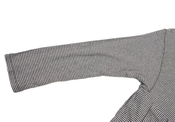 MARITHE + FRANCOIS GIRBAUD Hem Cut Off Design 3/4 Sleeve Stripe Top K-150675_007