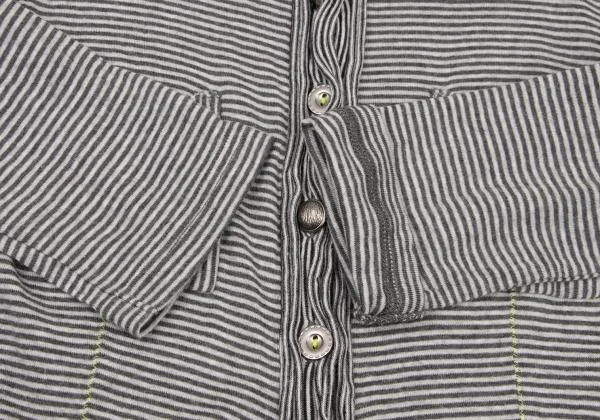 MARITHE + FRANCOIS GIRBAUD Hem Cut Off Design 3/4 Sleeve Stripe Top K-150675_008