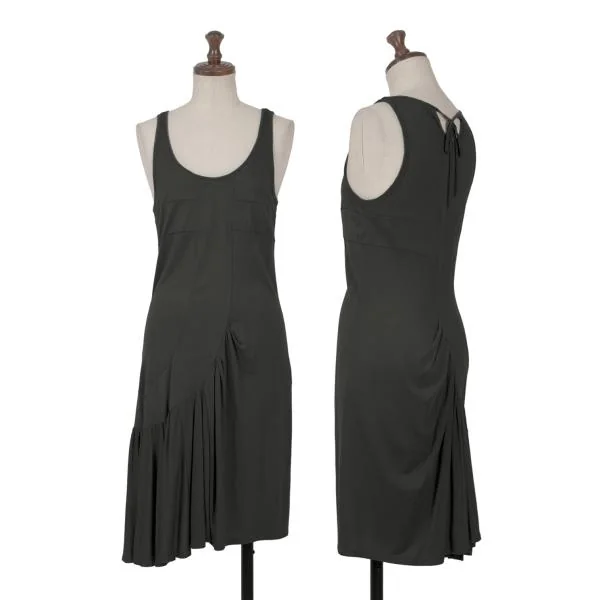 MARITHE + FRANCOIS GIRBAUD Gathered Switching Sleeveless Tunic Charcoal S K-150678_001