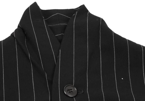 Y's Wool Striped Shawl Collar Short Sleeve Shirt Jacket K-150701_005