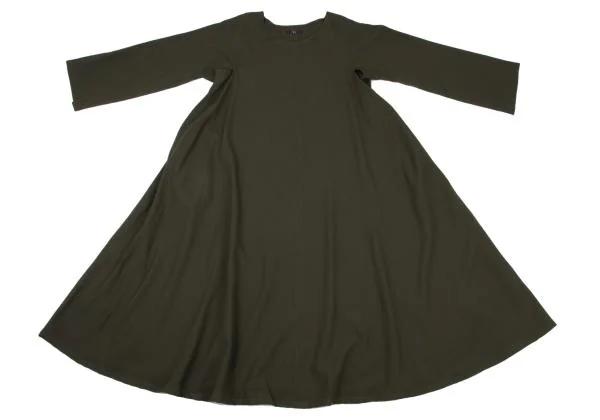 Y's Wool Switching Flare Dress K-150708_002