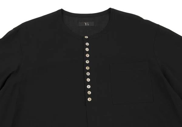 Y's Wool Tro Many Button Henley Neck Blouse K-150713_003