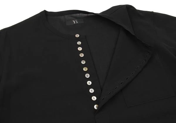 Y's Wool Tro Many Button Henley Neck Blouse K-150713_005