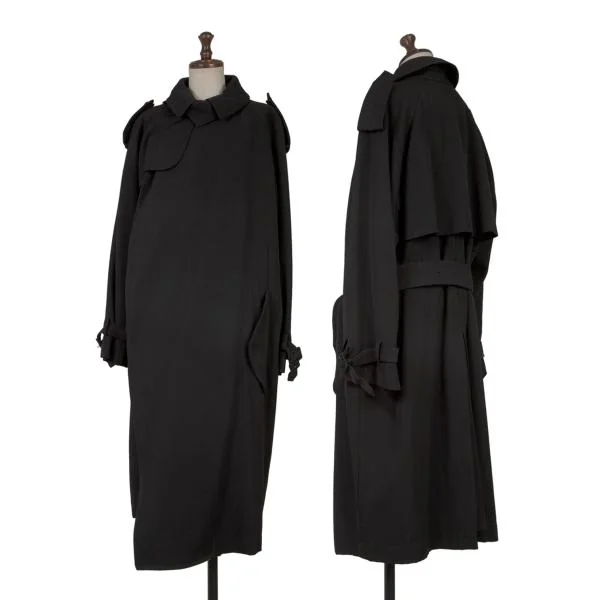 COMME des GARCONS Wool Gaba Double-breasted Coat Black M K-150727_001