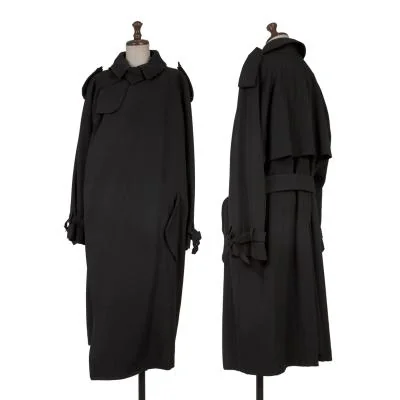 COMME des GARCONS Wool Gaba Double-breasted Coat