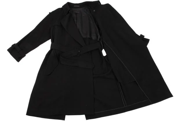 COMME des GARCONS Wool Gaba Double-breasted Coat K-150727_010